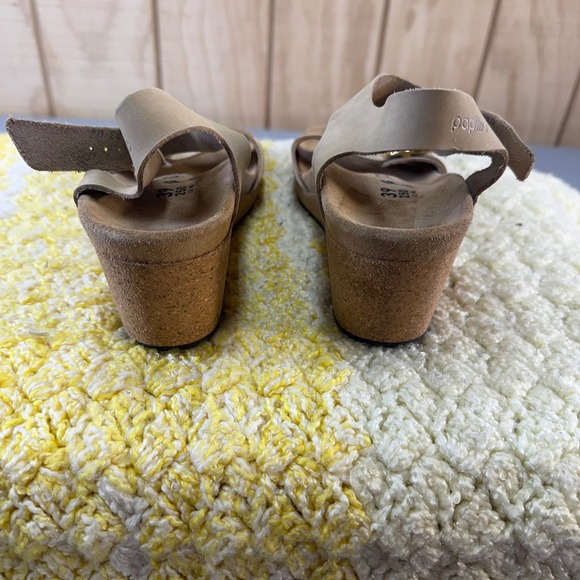 Papillio by Birkenstock Wedge Sandals Beige Buckle Cork Comfort Size 8.5 new wow - Picture 12 of 15